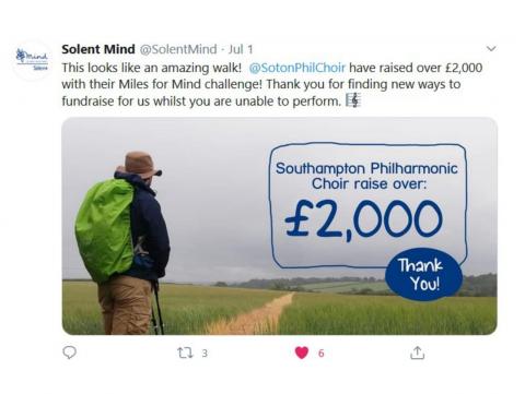 Image of Solent Mind's tweet